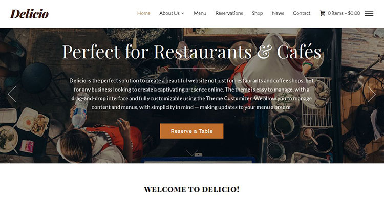 Download Delicio Restaurant WordPress Theme