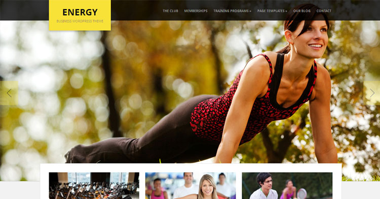 Energy Gym Fitness WordPress Theme