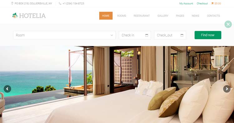 Download Hotelia Hospitality WordPress Theme