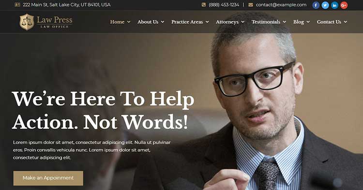 Download LawPress Lawyer Attorney WP Theme