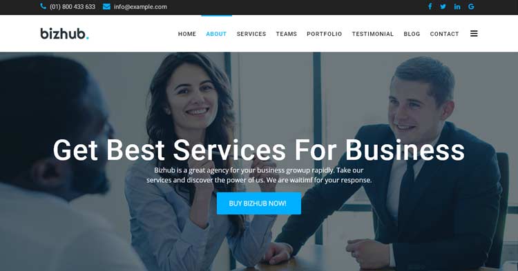 Bizhub One Page Joomla Template