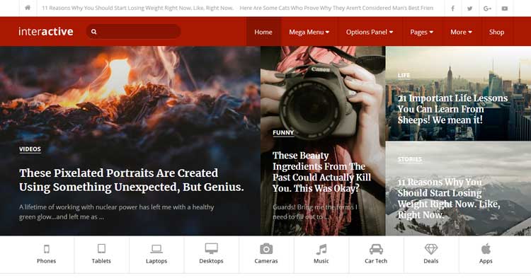 Download Interactive Blog Magazine WP Theme