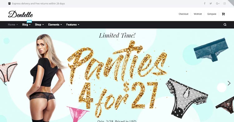 Download Dentelle Lingerie WooCommerce Theme