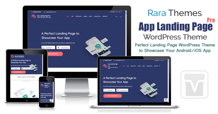 Download RaraThemes - App Landing Page Pro Theme for creating landing pages for your App