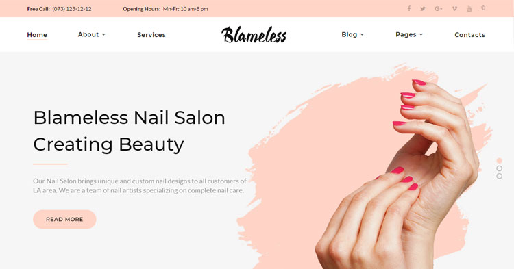 Download Blameless Nail Salon HTML5 Template