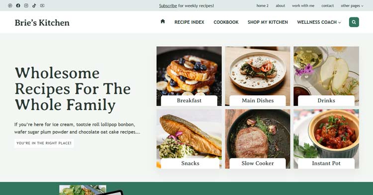 Brie Kadence Food Blog Theme