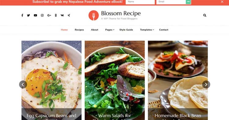 Download Blossom Recipe Pro Food Blog Theme