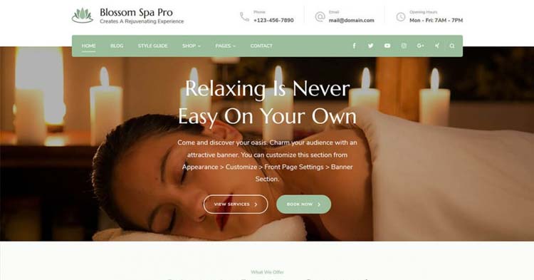 Download Blossom Spa Pro WordPress Theme