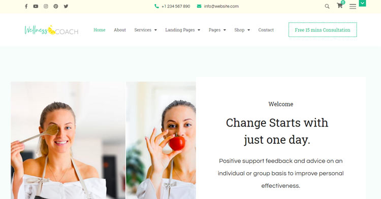 Wellness Coach Health Coaches WP Theme