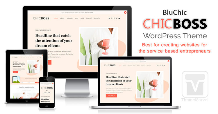 Bluchic - Download the ChicBoss - Best WordPress Theme For Businesswomen, Female Digital Biz Owners