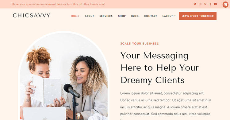 ChicSavvy Business Coaches WP Theme