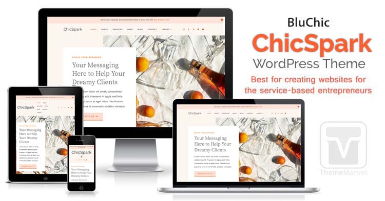 Bluchic - Download the ChicSpark - Best WordPress Theme For Businesswomen, Service-based Female Entrepreneurs