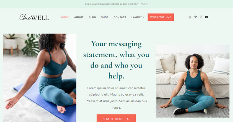 ChicWell Health Yoga WordPress Theme