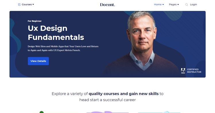 Docent Pro Single Instructor LMS Theme