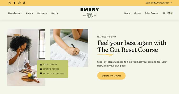 Emery Food Blog Kadence Theme