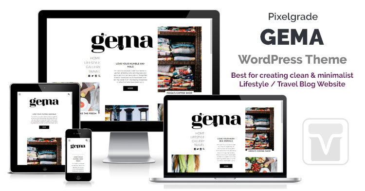 Download Pixelgrade - Gema Multipurpose Blogging WordPress theme for personal or fashion or travel bloggers
