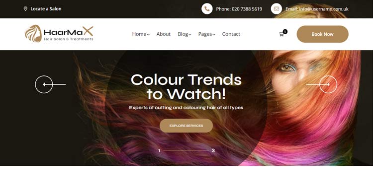 Download HaarMax Hairdressers Salon Web Template
