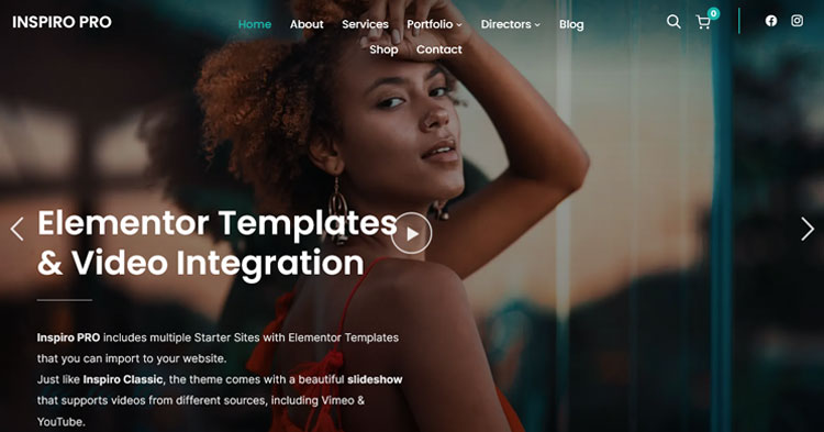 Inspiro Pro Elementor WP Portfolio Theme