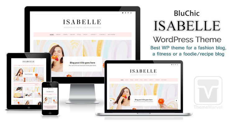 Bluchic - Download the Isabelle theme - Best WordPress Theme for female bloggers and feminine blogs