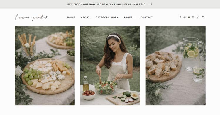 Download Lauren Kadence Food Blog Theme