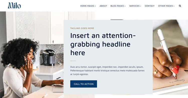 Milo Feminine Kadence WordPress Theme