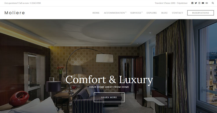 Download Moliere Inn Hotel Room Rental Theme