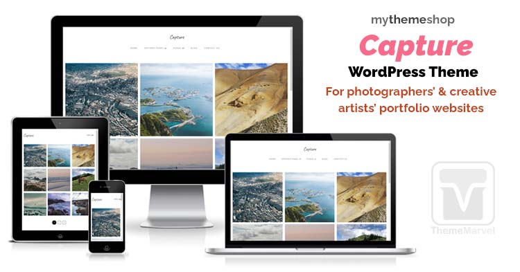 MyThemeShop - Download Capture WordPress Premium Portfolio Theme for photographers, graphic designers and creative artists to showcase their work