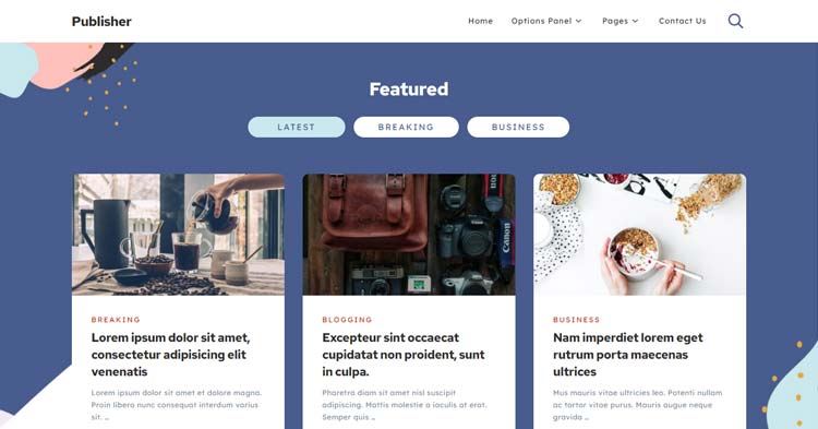 Download Publisher Blogging WordPress Theme