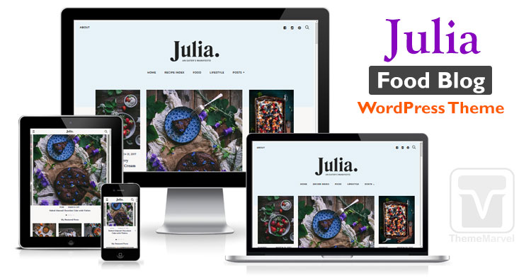 Julia Food Blog / Recipe Blog WordPress theme download