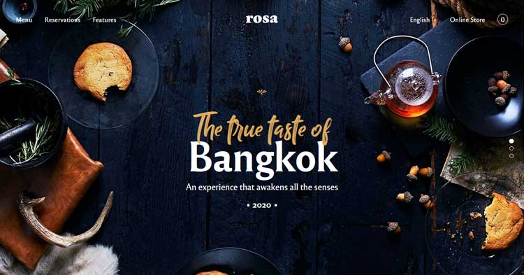 Rosa 2 Restaurant / Cafe WordPress Theme