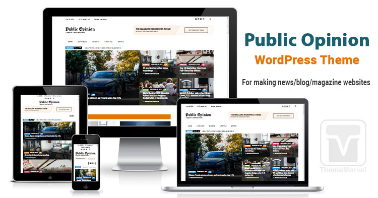 Download Public Opinion theme for creating news / blog / magazine website