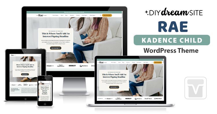 Download DIYDreamSite - Rae Kadence Child WordPress Theme For feminine bloggers, coaches, service professional, creatives, wellness coaches, authors, etc.