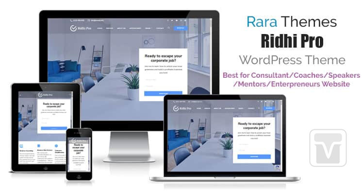 RaraThemes - Download Ridhi Pro - Lead Generating WordPress theme for coaches, speakers, mentors, consultants, entrepreneurs, therapists, and small businesses.