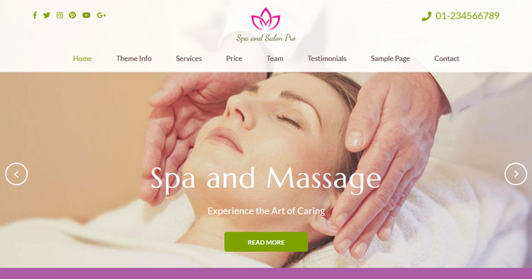 Download Spa and Salon Pro WordPress Theme