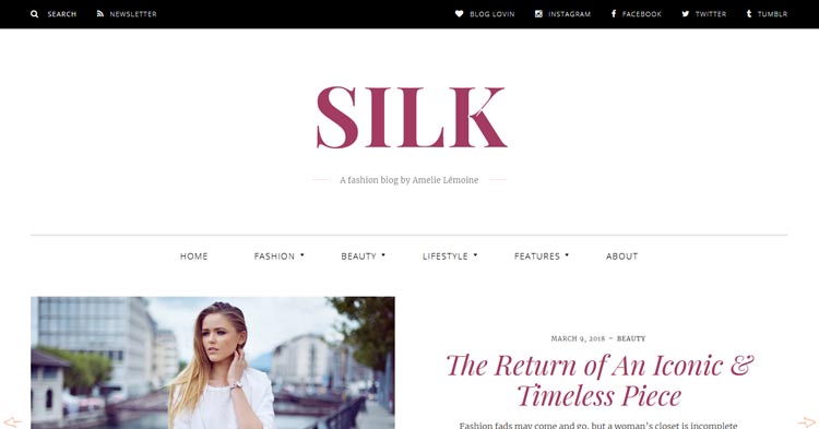 Silk Fashion Travel Blog WP Theme