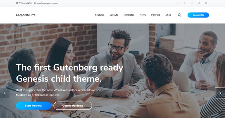 Download Corporate Pro Genesis WordPress Theme