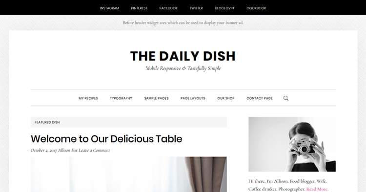 Daily Dish Pro Genesis WordPress Theme