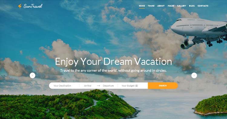 Download Sun Travel Agency Website Template