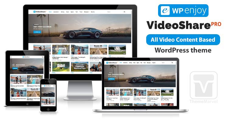 Download WPEnjoy - VideoShare Pro - Video Content Sharing Website WordPress Theme