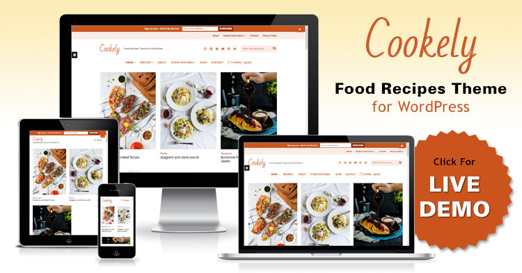 WPZoom - Cookely Food Blog WordPress theme has responsive web design