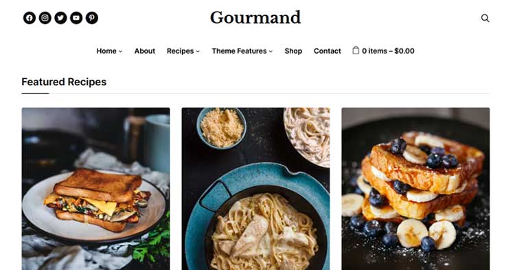 Download Gourmand Food Blog WordPress Theme