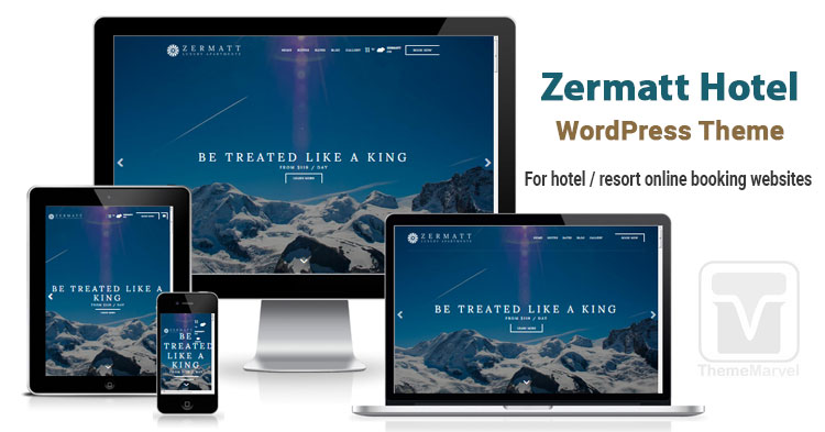 Download Zermatt Hotel theme for hotel/resort online booking website